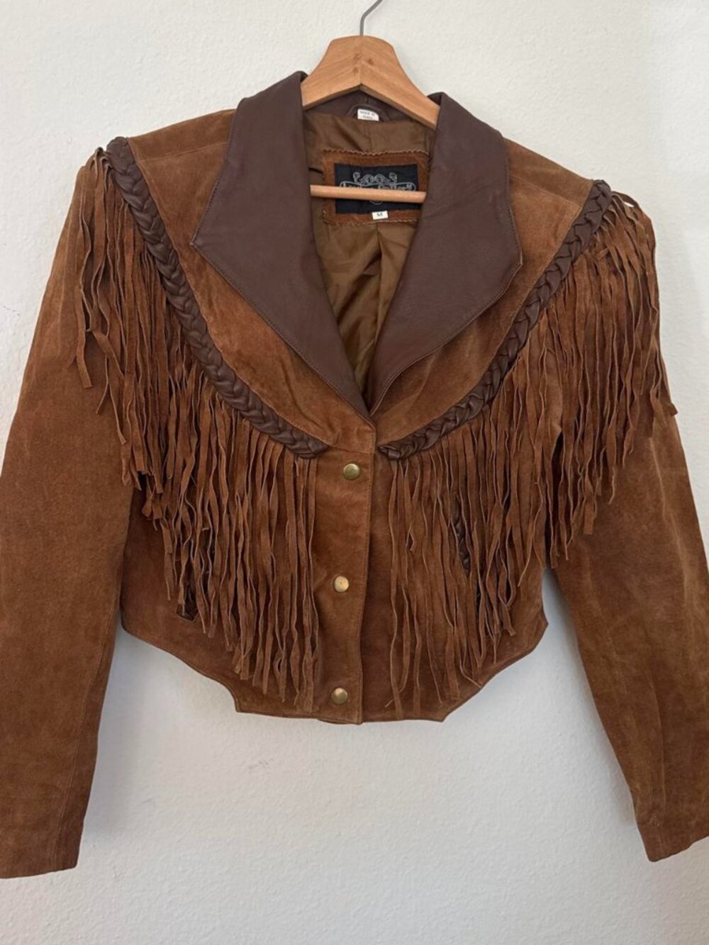 Vintage Leather Gallery Brown Suede Fringe Jacket